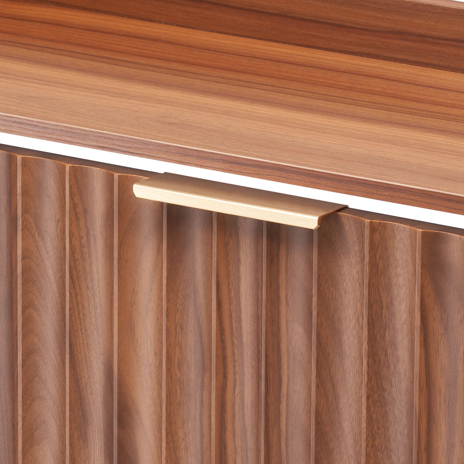 Shoe Cabinet With Flip Drawers Freestanding Fluted Walnut Wood_voghion.com